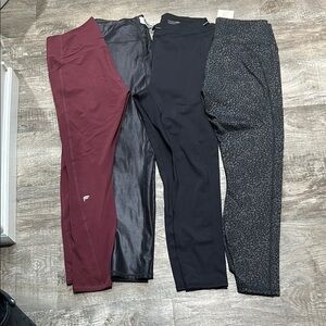 Fabletics Women's Leggings - Burgundy, Black, and Patterned LOT
